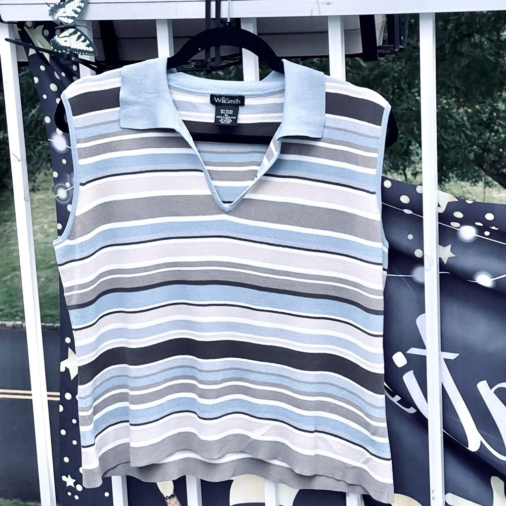 Willi Smith blue striped top
